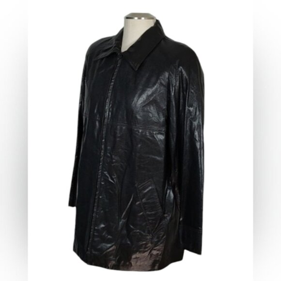 Leather Snake Print Vintage Jacket by Danier Size  Womens Small Lined Oversized - Picture 7 of 10
